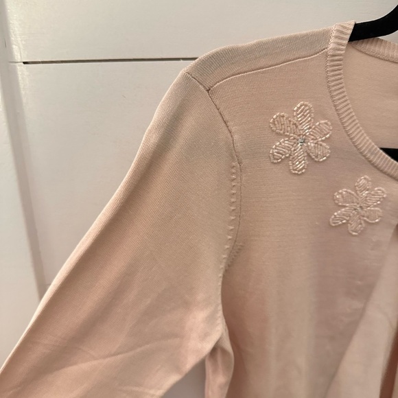 INC Vintage Deadstock Silk beaded floral crop pink woman clueless cardigan NWT M - Picture 6 of 14